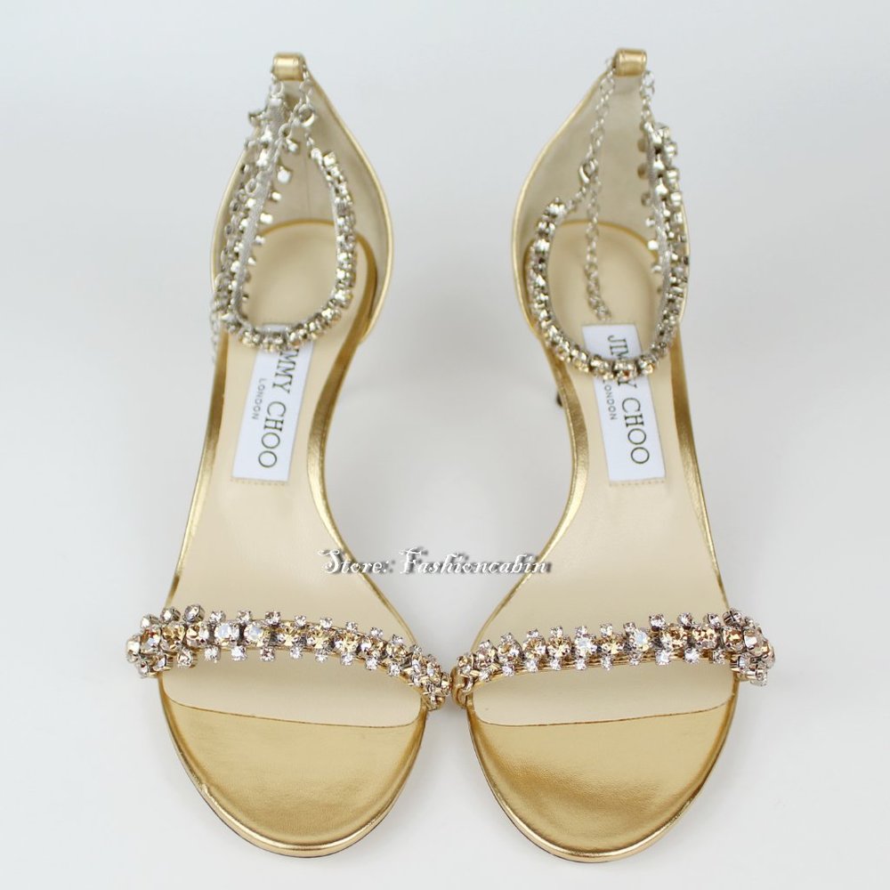 New JIMMY CHOO Shiloh60 Embellished Leather Sandal - Picture 6 of 16